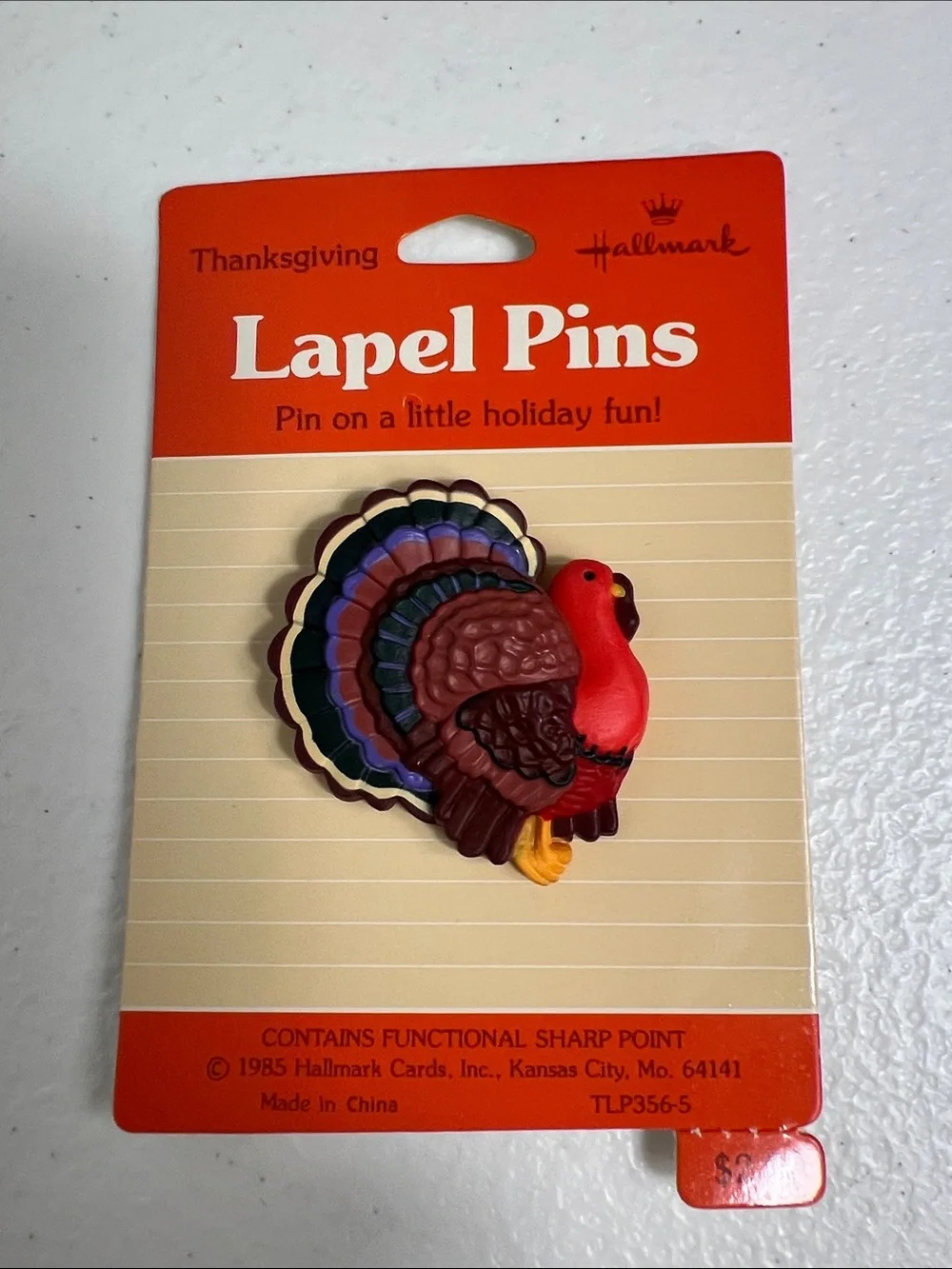Hallmark Thanksgiving Theme Lapel Pins Vintage Lot of 4 NIP/New on Card